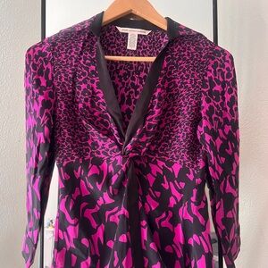 Diane Von Furstenberg Pink and Black Blouse